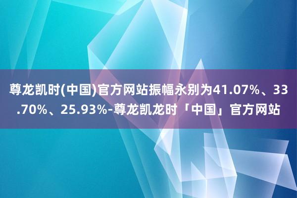 尊龙凯时(中国)官方网站振幅永别为41.07%、33.70%、25.93%-尊龙凯龙时「中国」官方网站