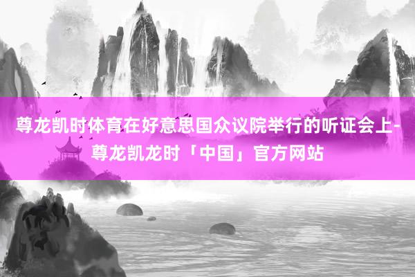 尊龙凯时体育在好意思国众议院举行的听证会上-尊龙凯龙时「中国」官方网站