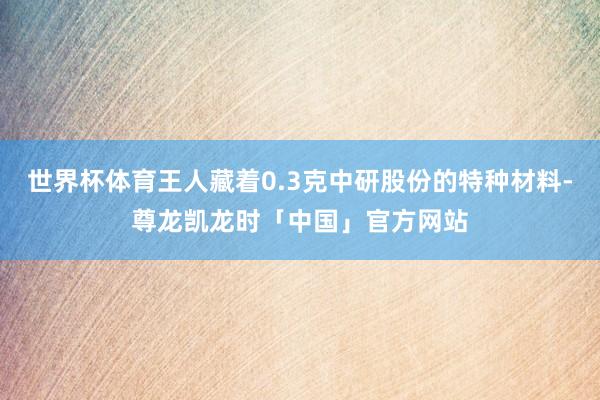 世界杯体育王人藏着0.3克中研股份的特种材料-尊龙凯龙时「中国」官方网站