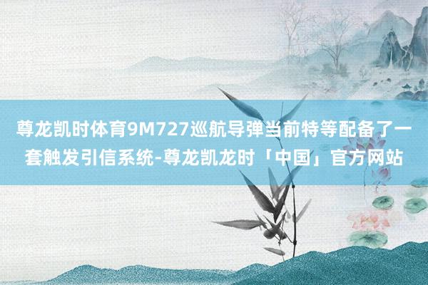 尊龙凯时体育9M727巡航导弹当前特等配备了一套触发引信系统-尊龙凯龙时「中国」官方网站