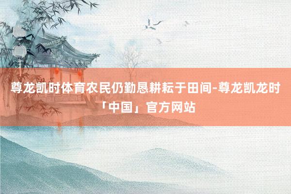 尊龙凯时体育农民仍勤恳耕耘于田间-尊龙凯龙时「中国」官方网站