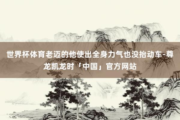 世界杯体育老迈的他使出全身力气也没抬动车-尊龙凯龙时「中国」官方网站