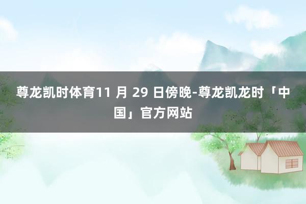 尊龙凯时体育11 月 29 日傍晚-尊龙凯龙时「中国」官方网站