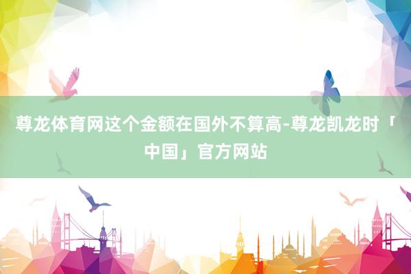 尊龙体育网这个金额在国外不算高-尊龙凯龙时「中国」官方网站