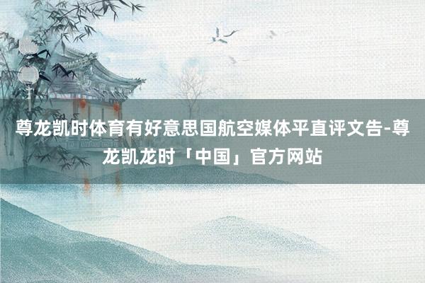 尊龙凯时体育有好意思国航空媒体平直评文告-尊龙凯龙时「中国」官方网站